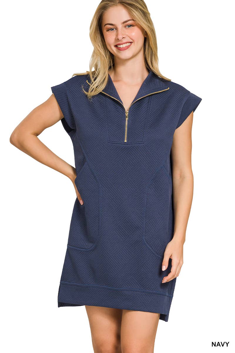 Textured Jacquard Dress - Zenana