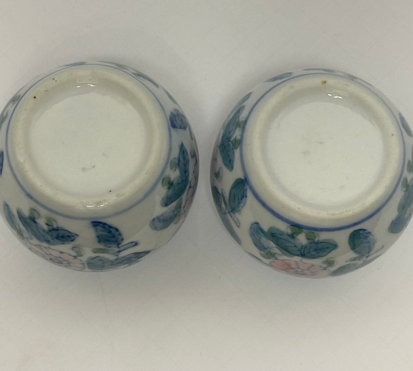 Vintage Hand-Painted Floral Mini Vases (Pair)