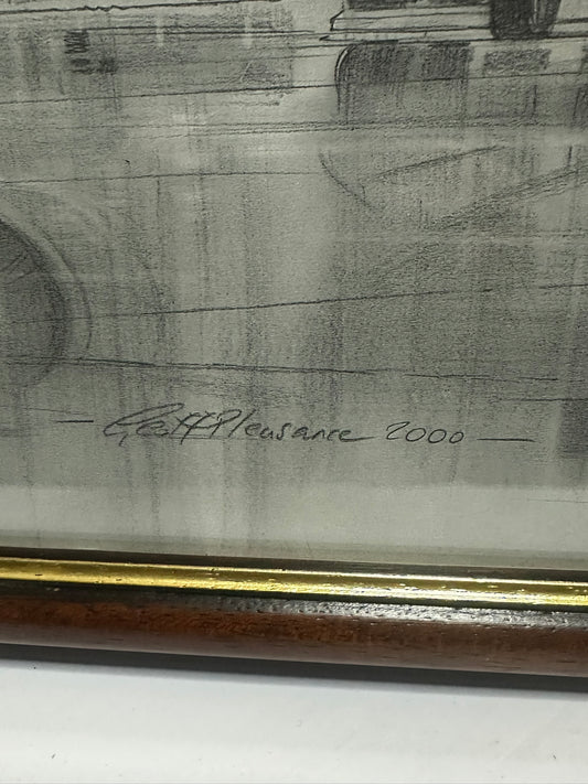 Framed Signed Military Aviation Drawing – 727th Air Mobility Squadron (2000)