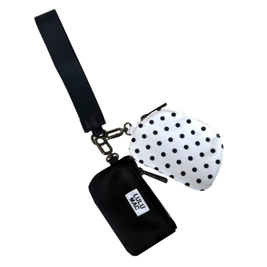 Lulu Mac White/Black Dots Wrist Wallet