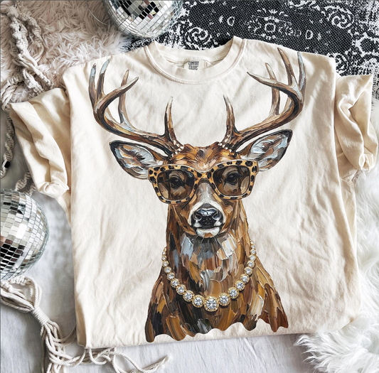 Glam Whitetail Deer Graphic Tee