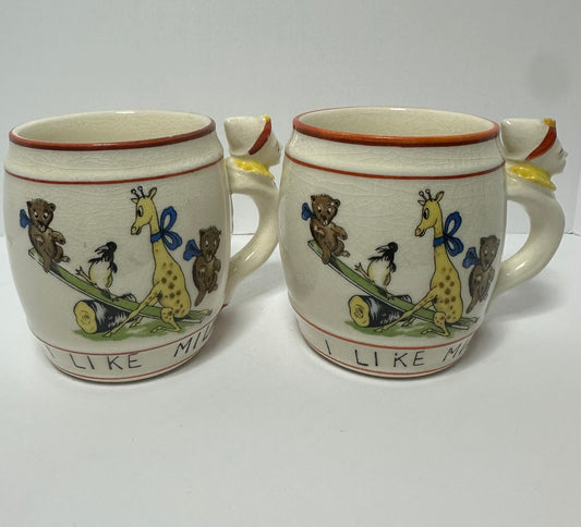 Vintage Children's Milk Mugs