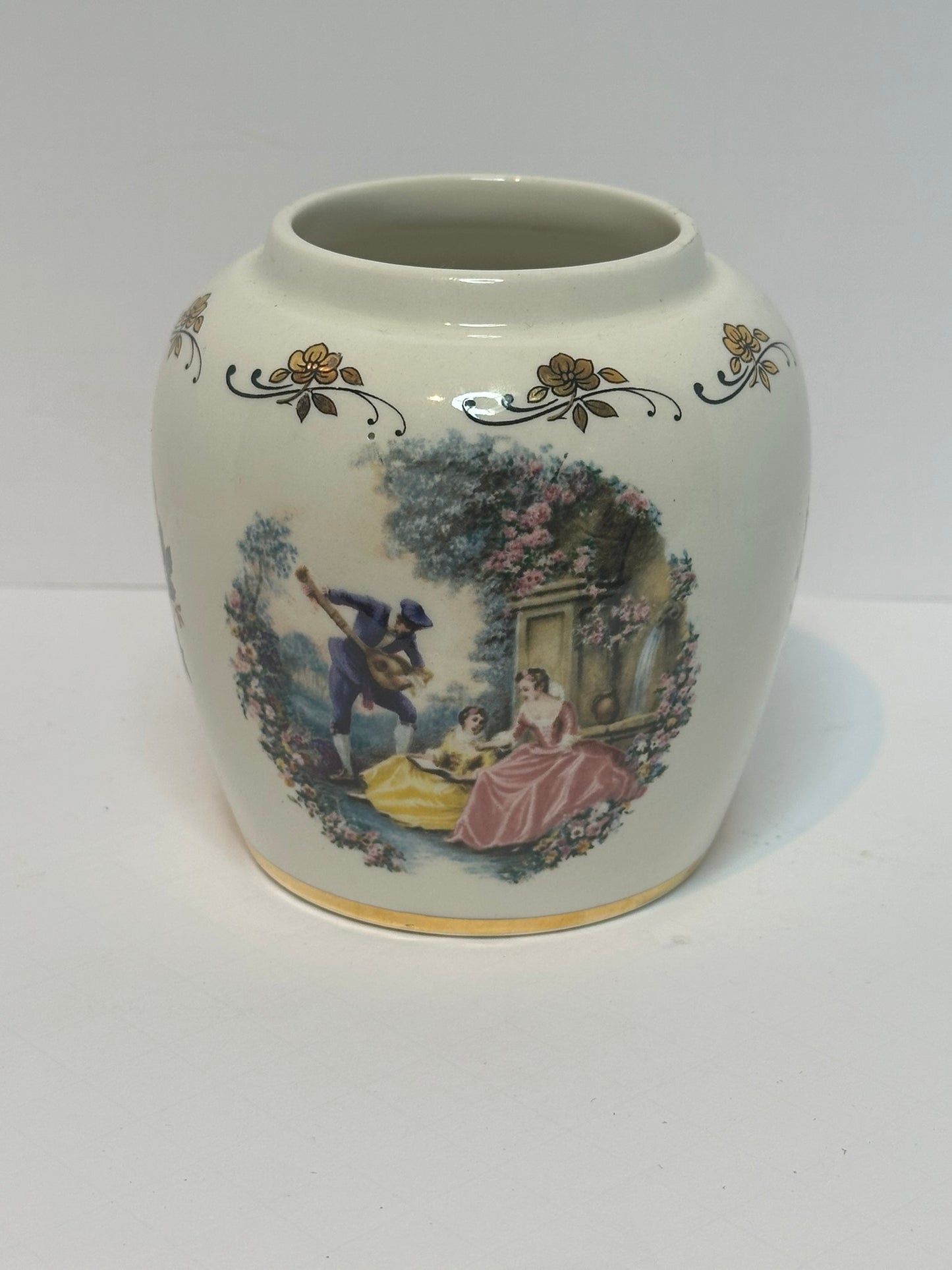 Vintage Lord Nelson Pottery Vase – Romantic Courting Scenes (England)