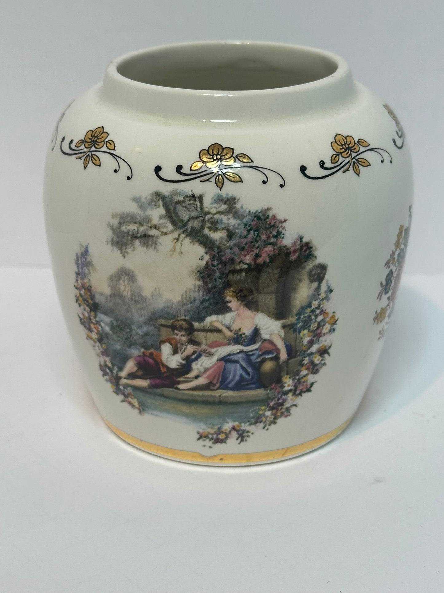 Vintage Lord Nelson Pottery Vase – Romantic Courting Scenes (England)