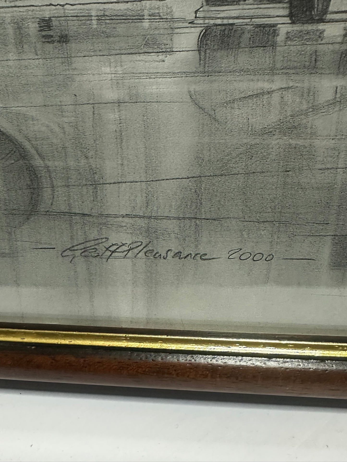 Framed Signed Military Aviation Drawing – 727th Air Mobility Squadron (2000)