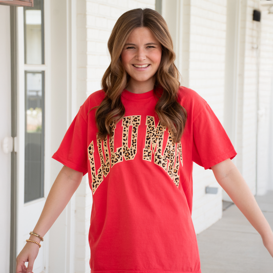 Lulu Mac Leopard Adult Paprika Comfort Colors Tee