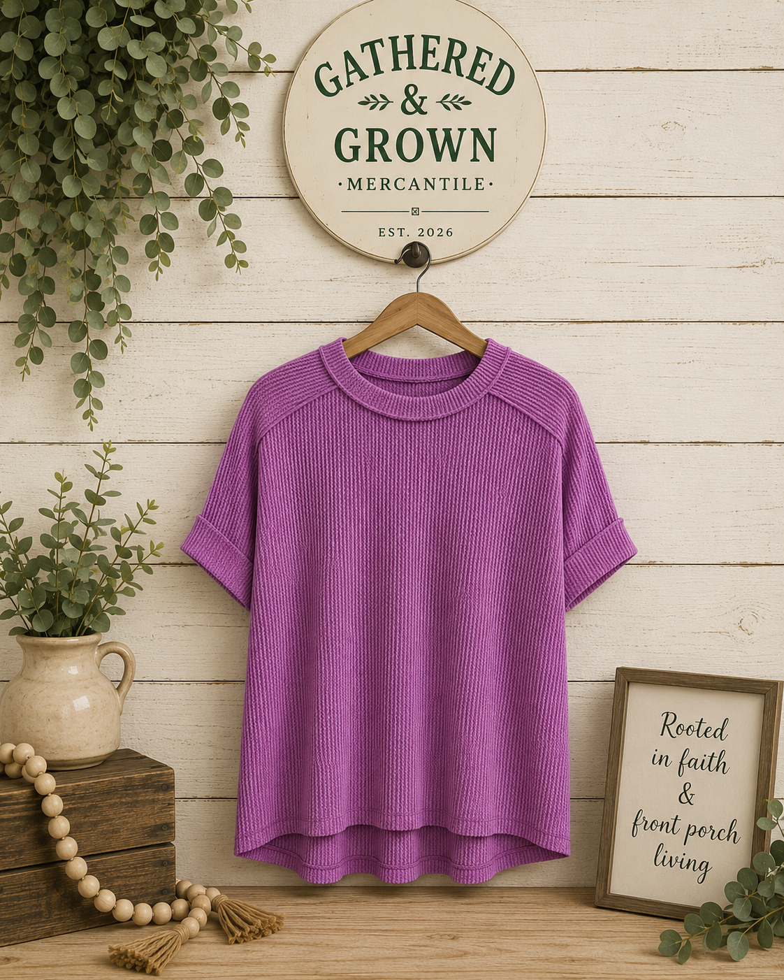 Zenana Fancy Ribbed Shirt